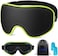 WAOAW Sleep Mask for Women Men, Eye Mask Sleeping of 3D Light Blocking Blindfold (Neon Green.