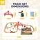 مجموعة قطار خشبي من TOY Life مكونة من 80 قطعة مع رافعة، متوافقة مع Thomas و Brio و MelissaDoug، مقياس HO، مناسبة للأطفال من عمر 3 سنوات، مجموعة قطار بناء مرحة، لون خشبي.