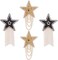 Ecedia Iron on Patches DIY Rhinestone Star Applique Repair Patch for Clothes Dress Pants Jeans Hats Bags Clothing Embellishment (2 Black Stars2 Gold Stars.