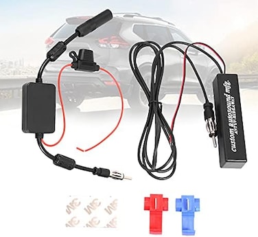 KSaAuto 12V Car Antenna Booster Stereo FM AM Radio Signal Amplifier Amp for Car Vehicle Truck SUV Boat Marine UTV RV Accessories FM Amplifier Audio Radio Stereo Media Head Unit Receiver.