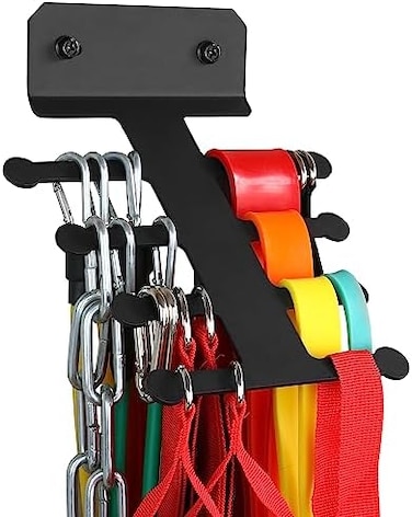 Lovind Resistance Rack Band Storage Hanger Gym Equipment Organizer Pull Up Bands Jump Ropes, Storage Rack for Home Gym.