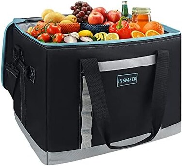 INSMEER Insulated Cooler Bag 65Cans/32 Cans Large Cooler Bag Soft Sided Cooler with Shoulder Strap, Collapsible Leakproof Portable Coolers for Camping/Beach/Food Delivery/Shopping/Outdoor/Picnic.