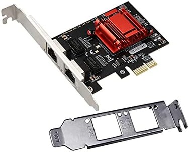 ULANSeN Dual-Port PCIe Gigabit Network Card 1000M PCI Express Ethernet Adapter with Intel 82576 Two Ports LAN NIC Card for Support PXE for Windows/Windows Server/Linux/Freebsd/DOS with Low Profile.