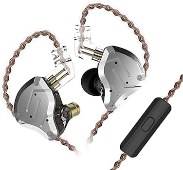 CCA KZ ZS10 Pro in Ear Monitor, 4BA1DD Hybrid Driver IEM Earphones, HiFi Gaming Earbuds with Stainless Steel Faceplate, in Ear Headphone for Musician Audiophile (with Mic, Black.