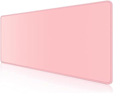 Dapesuom Large Mouse Pad, Extended Gaming Mouse Mat with Stitched Edges, Full Size Desk Mats with Non-Slip Base, Computer Big Desktop Keyboard Pad for Gamer, Laptop, Office, 23. 6 x 11. 8 in, Pink.