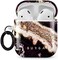 Burga Airpod Hardcase Compatible with Apple Airpods 21 Charging Case, PurpleGold Marble Stone Fashion Cute for Girls, Protective Hard Plastic Case.