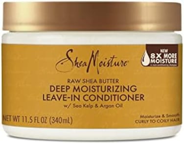 SHEA MOISTURE Raw Butter Deep Moisturizing Leave-in Conditioner for Curly Hair Raw Butter Hair Conditioner to and Smooth Hair 11. 5 oz.