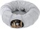 PAWZ Road Cat Tunnel Bed Large Cat Donut Tunnel for Indoor Cats Collapsible Cat Tube with Central Mat, Peek Hole and Cat Toy Hanging Balls for Indoor Cats.