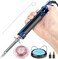 K KERNOWO Desoldering Iron Electric Solder Sucker, Solder Removal Tool One-Hand Operated Desoldering Gun with 2pcs Desoldering Nozzles, 1pcs Solder Wick, 1pcs Soldering Tip and 1pcs Cleaning Pin (Blue