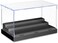 KKU Display Case for Minifigure Action Figures Blocks, Acrylic Minifigure Display Case Box Storage with 3 Movable Steps Gift for Kids Adults (Black, 1 Pack.