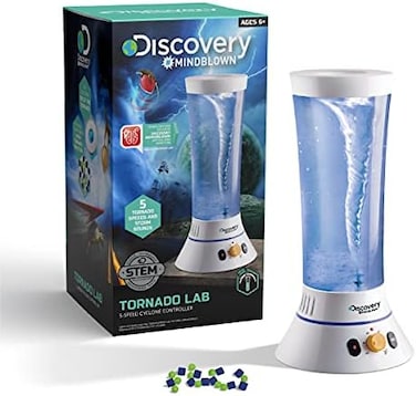مختبر الأعاصير DiscoveryMINDBLOWN من Discovery Kids، وحدة تحكم إعصار بخمس سرعات، مجموعة أنشطة تعليمية، لعبة ممتعة ومثيرة، مجموعة تجارب STEM للأولاد والبنات والأطفال من سن 6 سنوات.