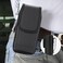 جراب Nakedcellphone لهاتف Samsung Galaxy Z Fold 4 5G / Z Fold3، مصنوع من الجلد النباتي، حامل عمودي، مشبك معدني قوي وحلقة حزام آمنة مع فتحة لحامل قلم اللمس - أسود.