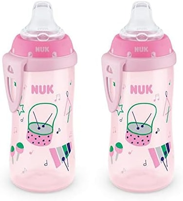 NUK Active Sippy Cup, 10 oz, 2 Pack, 8Months, Pink Music, 69994.