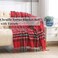 Saukiee Christmas Blanket Plaid Throw Blanket for Couch with Tassels Tartan Chenille Throw Fringe Sofa Bedroom Christmas Blankets and Throw Decor 50 * 60inch.