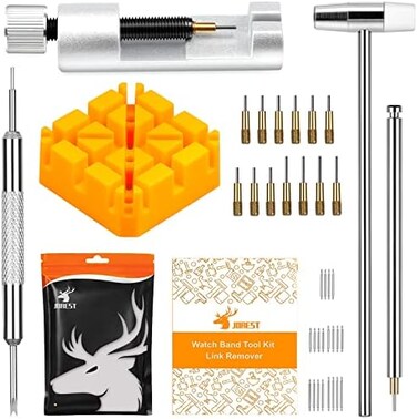 Jorest Watch Link Removal Tool, Watch Band Tool Kit, Repair Kit for Watch Bracelet Adjustment and Replacement and Resizing, With User Manual, Watch Link Remover, 20PCS Spring Bars, 13PCS Spare Needle.