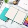 Artfan 2024-2025 Academic Planner - Weekly Monthly, July 2024 - June 2025, 5. 75" x 8. 25", Faux Leather With Back Pocket and 40 Notes Pages - Turquoise Gold Foil.
