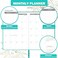 Artfan 2024-2025 Academic Planner - Weekly Monthly, July 2024 - June 2025, 5. 75" x 8. 25", Faux Leather With Back Pocket and 40 Notes Pages - Turquoise Gold Foil.