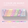 Basaltech Pink Keyboard with 7-Color LED Backlit, 104 Keys Quiet Silent Light Up Keyboard, 19-Key Anti-Ghosting Cheap Gaming Keyboard Mechanical Feeling Waterproof Wired USB for Computer, Mac, Laptop.