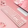 Basaltech Pink Keyboard with 7-Color LED Backlit, 104 Keys Quiet Silent Light Up Keyboard, 19-Key Anti-Ghosting Cheap Gaming Keyboard Mechanical Feeling Waterproof Wired USB for Computer, Mac, Laptop.