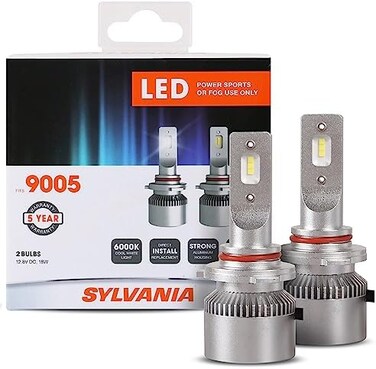 مصابيح أمامية LED من سيلفانيا 9005 للرياضات المائية للاستخدام على الطرق الوعرة أو مصابيح الضباب - عبوة من قطعتين.