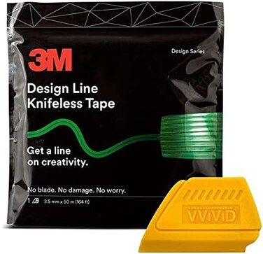 شريط تصميم 3M بدون سكين - (150 قدم مع تفاصيل صفراء).