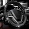 غطاء عجلة القيادة Valleycomfy للنساء 15 1/2 بوصة - 16 بوصة مرصع بالكريستال اللامع لسيارات F150 F250 F350 Ram 4Runner Tacoma Tundra Range Rover (أسود مع ماس أسود).