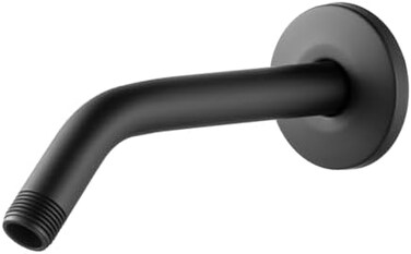 OFFO Shower Arm with Flange, 6 Inches Wall Mount Replacement Angle Shower Head Arm Wall-Mounted For Fixed Shower HeadHandheld Showerhead, Matte Black.