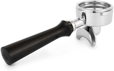 CrossCreek 58mm Espresso Portafilter, Coffee Portafilter with Stainless Steel portafilters and Solid Wooden Handle for Espresso Machine 6296-53201-01A.