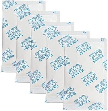 Romeda 15 Pcs 20 Gram Silica Gel Packs, Transparent Desiccant, Desiccant Packets for Storage, Moisture Packs for Spices Jewelry Shoes Boxes Electronics Storage, Food Safe.