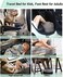 JefDiee Inflatable Travel Foot Rest Pillow, Kids Airplane Bed, Adjustable 3 Layers Height Leg Rest Pillow, Adults Travel Essentials Great for Airplane, Office, Home, Trains, Cars.
