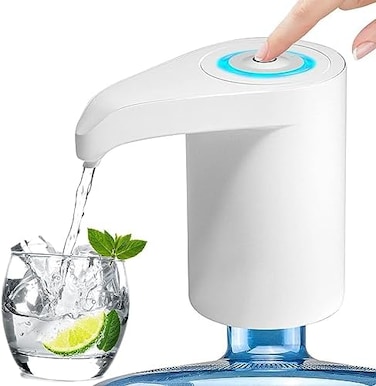 Msxcse Electric Water Bottle Pump, Water Bottle Dispenser,USB Charging Drinking Water Dispenser, Universal Water Pump for 5 Gallon Water Jugs Bottles, Portable Water Dispenser for Home Camping (White.