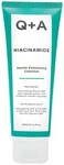 Q+A QA Niacinamide Gentle Exfoliating Cleanser, Niacinamide, Inulin and Fructose protect your skin against irritation and sensitivity, whilst promoting clear, calm skin, 125ml.