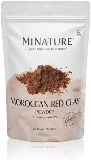 minature Moroccan Red Clay Powder by mi natureSuitable for Face Mask, Scrub,Soaps,Bath Bombs, Body WrapsVery Fine PowderNo AdditivesDetoxifies, Removes impuritiesHair Shampoo.