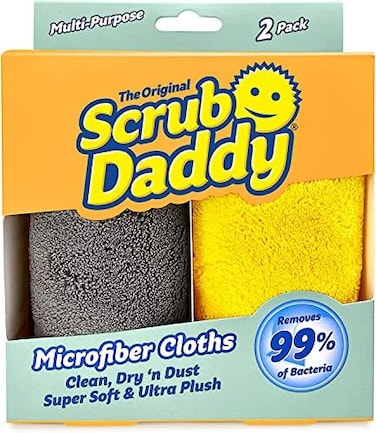 Scrub Daddy Microfiber Cloths - All Purpose Super SoftUltra Plush Microfiber Towels - Contains GreyYellow Cleaning Rags (2 Pack.