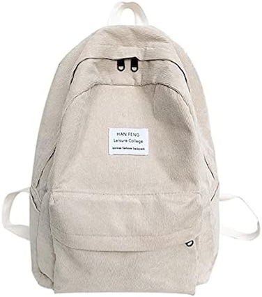 Lobagve Corduroy School Backpack Large College Backpack Bookbag Laptop Backpack Computer Bag Travel Daypack for Girl Boy.