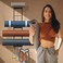 Kesito Yoga Mat Holder Wall Mount, Wall Rack Organizer, Storage Foam Roller and Block, with 5 Sectional and 3 Hooks for Hanging Yoga Strap, Resistance Bands at Fitness Class or Home Gym, Decor(Black.