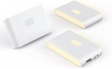 WYZE Rechargeable Night Lights with Dusk to DawnMotion Sensors, WarmSoft White Step Lights for Bathroom,Hallway, Bedroom, Kids Room, Kitchen, Stairway, 3 Pack.