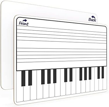 Scribbledo Keyboard Practice Dry Erase White Board 11 x 14 Inch Lapboard l Durable Portable Double Sided Music Whiteboard for Kids Students, Musicians and Home.