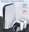 محطة شحن OIVO PS5، شاحن OIVO السريع لوحدة تحكم بلاي ستيشن 5 Dualsense، قاعدة شحن PS5 مطورة مع نوعين من الكابلات، شاحن PS5 لوحدتي تحكم PS5، USB.