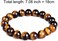 Mayting 10mm Natural Tiger Eye Bracelet Elastic Yoga Gemstones Healing Energy Men Women Stretch Bracelet (7. 08 inch.