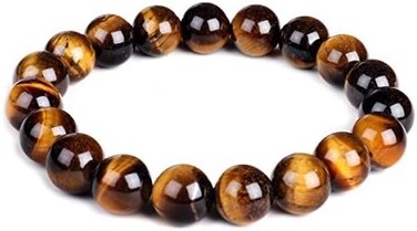 Mayting 10mm Natural Tiger Eye Bracelet Elastic Yoga Gemstones Healing Energy Men Women Stretch Bracelet (7. 08 inch.