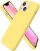 ORNARTO Compatible with iPhone 13 Mini Case, Slim Liquid Silicone 3 Layers Full Covered Soft Gel Rubber with Microfiber Case Cover 5. 4 inch-Lemon Yellow.