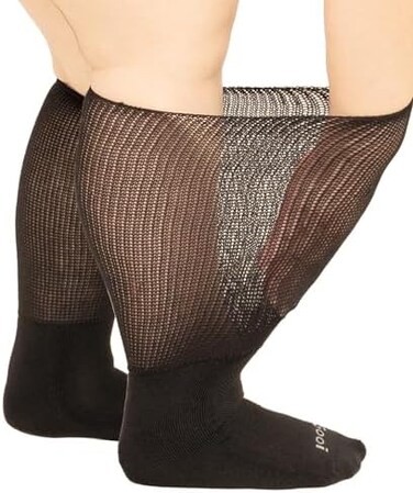 Gooi Extra Wide Socks for Swollen Feet Soft Stretch up to 30" Seniors Diabetics Men Women 10-13 13-15 Non Binding Loose Fitting Top Bariatric Neuropathy Lymphedema Edema Cast Over The Calf Plus Size,.