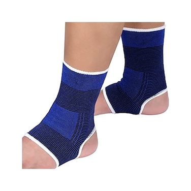 Haysandy 4 Pieces/ 2 Pair Kids Ankle Support Brace Elastic Kids Compression Socks Knitted Ankle Sleeve for Jogging Running Fitness (Dark Blue,10-15 Years.