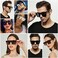 نظارات شمسية مربعة كبيرة الحجم من LYZOIT للنساء والرجال، ذات تصميم عصري مسطح كبير، توفر حماية كبيرة من الأشعة فوق البنفسجية، بدون إطار، (عبوة من قطعتين، أسود عاكس أزرق، كبير).