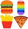 Ronton Pop Its Fidget Toys Pack 4 - Stress Relief Food Pop Its Poppers Fidget Poppet Toy - Autism Learning French Fry Pizza Hamburger Popits Push Pop Bubble Popping Sensory Toy for Kids.