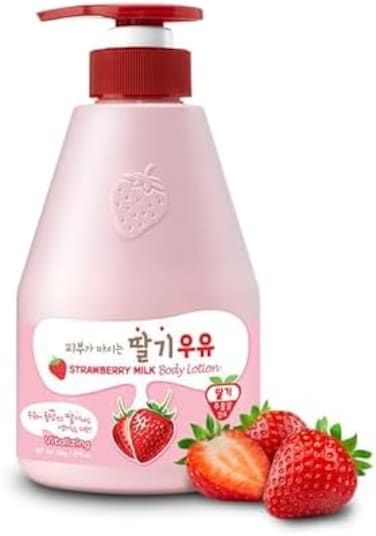 WELCOS KWAILNARA Milk Body Lotion 560 g / 19. 75 oz. (Strawberry Milk.