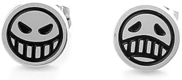 Wydmire Happy Unhappy Stud Smiley Face Anime Stud Earring Cosplay Accessory.