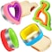 HINZER Sandwich Cutter and Sealer Set Uncrustables Maker 4 Pcs Bread Decruster Pancake Maker Heart Square Circle Dinosaur Shape DIY Cookie Cutters Gift for Kids Adult Boys Girls.