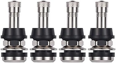 Vaincre 4 PCS TR416 Metal Valve Stems, High Pressure Tire Valve Stems Outer Mount Fits 0. 453" and 0. 625" Rim Hole, 1 1/2" Long (Silver.
